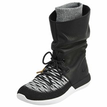 Women&#39;s Nike Roshe Two HI Flyknit Sneakerboot, 861708 002 Mult Sizes Black/White - £104.76 GBP