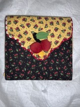 Mary Engelbreit Sewing Kit Zippered Fabric Black Yellow Flowers Used - £15.79 GBP