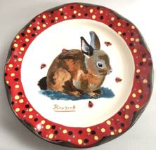 Bunny Rabbit &amp; Lady Bugs Bonjour Anthropologie Francophile Plate Nathali... - £44.12 GBP