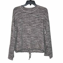 Aerie Knitted Crop Sweater Top Slouchy Flared Sleeves Drawstring Hem XS Women - $17.86