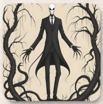 SLENDER MAN SEPIA LEGEND MYTH  Coasters 4 X 4 Inches Neoprene New Set Of 2 - £8.43 GBP