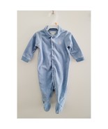 Ralph Lauren Baby Velour Footed Collared Coverall Blue 6M - $34.19 CAD