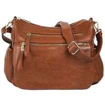 KOGTLA Women&#39;s Crossbody Shoulder Bag Travel Satchel Brown Multi Pockets - $617.41 MXN