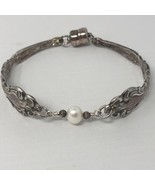 Vintage Silverware Spoon Fork With Faux Pearl Community Bracelet Silver ... - $49.50