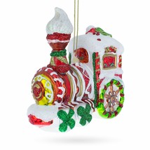 Candy Cane Train Glass Christmas Ornament - £36.18 GBP