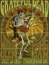 grateful dead summer jam skeleton music roses tile mural backsplash medallion - £46.69 GBP+