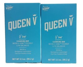 Queen V Cleansing Bar Wild Berry pH Balanced Feminine Soap 3.5 oz 2 Pack - £15.77 GBP