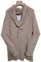 Softies By Paddi Murphy Women XL Tan Slouch Cowl Funnel Neck Sweater W/ Pockets  - £36.08 GBP