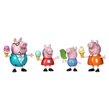 Peppa Pig Peppa&#39;s Adventures Peppa&#39;s Family Ice Cream Fun Figure 4-Pack Toy, 4 F - £15.17 GBP