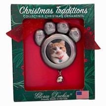 Christmas Ornament  Pet Paws Bell Kitty Cat Puppy Dog Gloria Duchin Made USA - £10.33 GBP