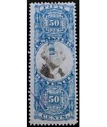 1871 50c U.S.A. Internal Revenue, George Washington, Scott R115, Blue &amp; ... - $2.98