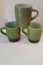 Vintage Anchor Hocking Fire King Fired On Green Mugs - £14.45 GBP