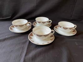 set of 4 art nouveau german porcelain cups and saucers. Marked bottom - $79.00
