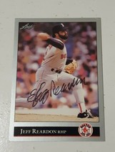 Jeff Reardon Boston Red Sox 1992 Leaf Autograph Card #151 Read Description - £3.89 GBP