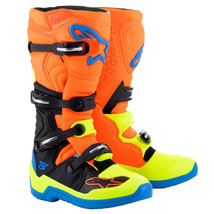 Alpinestars Tech 5 Orange Enamel Blue Yellow MX ATV Mens Adult Boots Motocross - £275.19 GBP