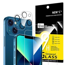 Pack Of 4, 2 X Tempered Glass Screen Protectors For Iphone 13 (6,1&quot;) And 2 X Cam - £10.26 GBP