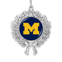 61946 Michigan Wolverines Wreath Christmas Ornament - £13.94 GBP