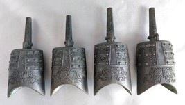 Lot (4) Antique Chinese Buddhism Bronze Ware Zhong Musical Clapperless Bells - £156.26 GBP
