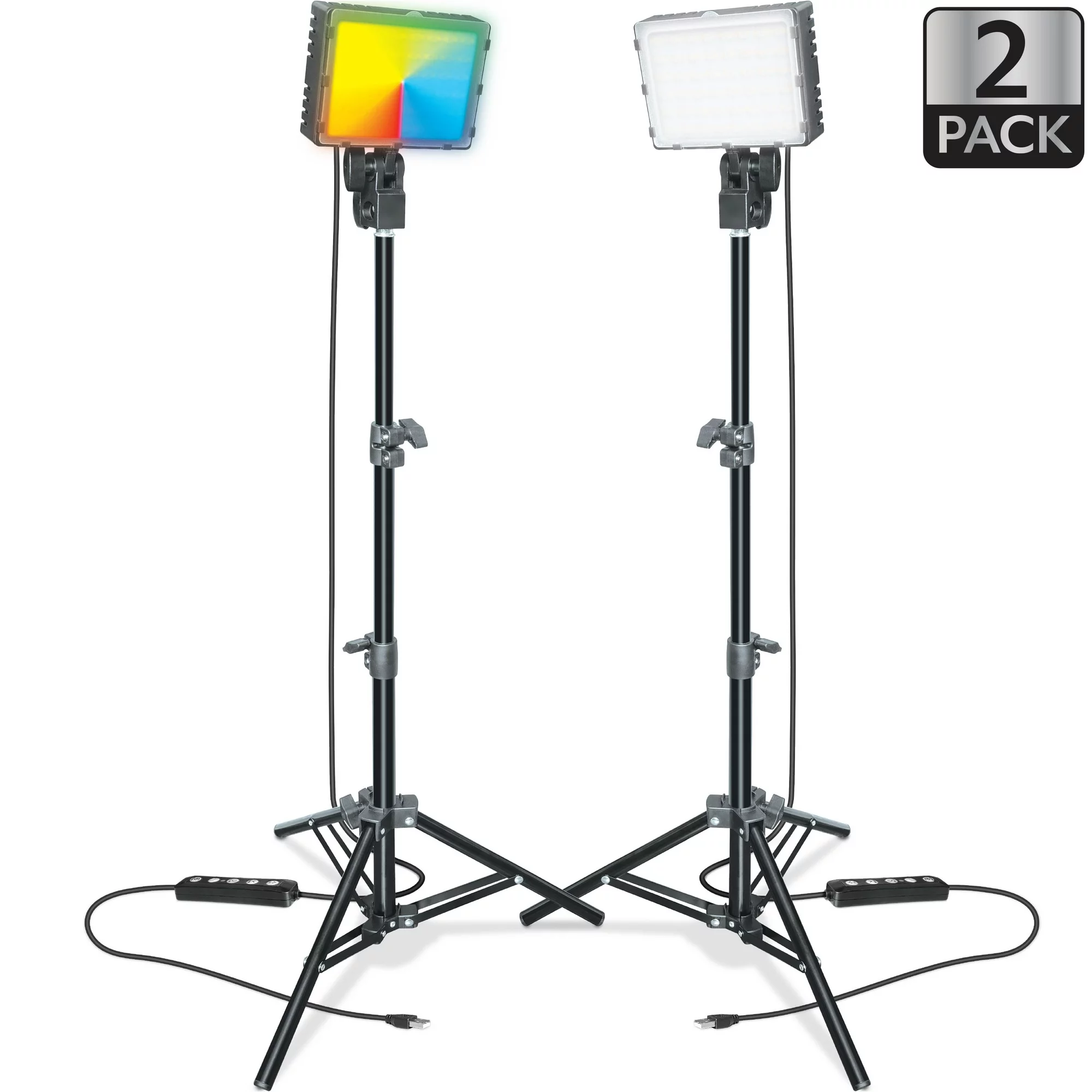 Bower 2-Pack LED Kit RGB, White &amp; Special Effects for Brilliant Content ... - £86.20 GBP