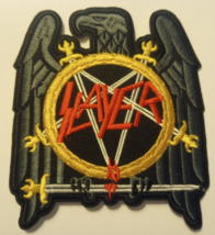 Slayer Heavy Metal Rock Patch~Embroidered~4 1/2&quot; x 4&quot;~Iron or Sew on - $4.85