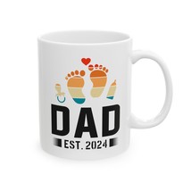 Dad Ceramic Coffee Mug | Perfect Gift for a New Dad Est. 2024 | White 11oz - £7.84 GBP