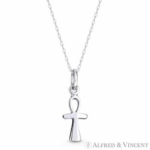 Egyptian Ankh Cross Key-of-Life Charm Pendant &amp; Necklace in .925 Sterling Silver - £15.95 GBP+