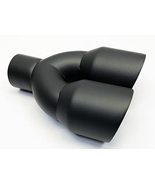 Exhaust Tip 2.50&quot; Inlet 3.50&quot; Outlet 9.50&quot; long Dual Double Wall Matte B... - £67.26 GBP