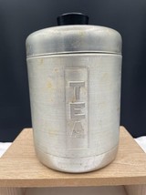 Century Aluminum Ware Metal Tea Canister Made in USA Black Plastic Knob MCM - £11.48 GBP