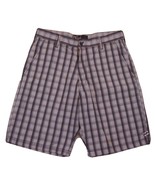 Billabong Plaid Flat Front Shorts Men&#39;s W32 Inseam 10&quot; Beige Cotton Blend - £15.80 GBP