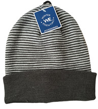 Winter We Essentials Unisex One Size Winter Gray Striped Beanie Hat - $244.42 MXN