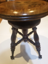 Antique Chas. Parker Glass Ball Claw Foot  Piano Stool Meriden CT - £102.86 GBP