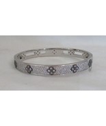 PARK LANE SILVER ROYAL Bracelet 2 1/4&quot; diameter reversible Quatrefoil De... - $206.64 CAD