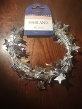 Patriotic Wired Garland  25 Ft Silver Stars-Brand New-SHIPS N 24 HOURS - $14.73