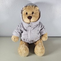 Vintage Baby Gap Teddy Bear Plush Cozy Wearing Gray Hoodie Jacket 14” Tall - £12.61 GBP