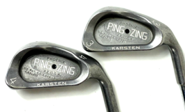 Ping Zing Karsten Black Dot 3 &amp; 4 Irons KT-M Still Flex Steel Original Grip - $59.39