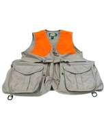 VTG Cabelas Outdoor Gear Mens L Hunting Vest Khaki Orange Fly Fishing Po... - $29.68