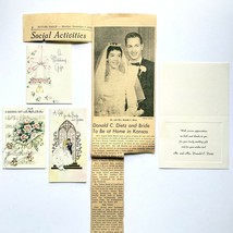 Vintage 1958 Wedding Announcement Butler PA Bridal Gifts Greeting Cards 5 Piece - £27.34 GBP
