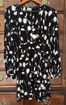 Equipment Dress Alexandria floral Long Sleeve V-Neck SIZE 6 black mini g... - £27.23 GBP