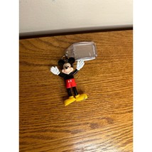 Vintage Disney Mickey Mouse Rubber Keychain 3 in with picture frame - £8.95 GBP