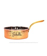 Pure Steel Copper Hammered Design Serving Sauce Pan with Brass Handle - ... - £31.62 GBP