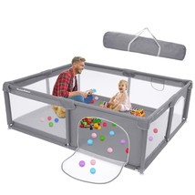 HyperEden Baby Playpen, 71 x 59 Inches Large Playpen for Babies Toddlers, Grey - £37.07 GBP