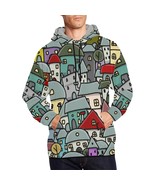 Men&#39;s Doodle Art Houses Hoodie (USA Size) - £26.28 GBP