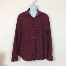 Copper &amp; Oak Mens Size XL Red Check Flannel Shirt Long Sleeve Button Front - $14.95