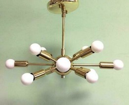 Handmade Polished Brass 12 Arm 15&quot; Classic sputnik chandelier light fixture - £427.87 GBP