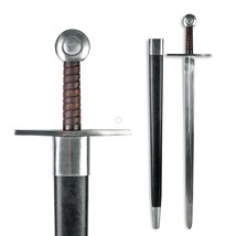 Munetoshi Handmade Knight Single Hand Peened Full Tang Carbon Steel Sword Unshar - £64.75 GBP