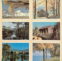 Autumn In America Fall Placemats 1970 Set Of 6 OB Vintage Dinnerware Winter E30 - £28.14 GBP