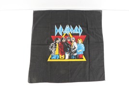 Vtg 80s Def Leppard Spell Out Rock N Roll Band Tour Bandana Handkerchief... - £38.75 GBP