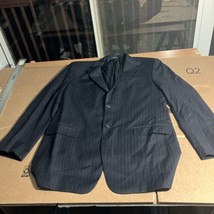 Mens Suit Jacket Blazer Sport Coat 44 XL Navy Blue Pin Stripe  Jones New York - £24.03 GBP