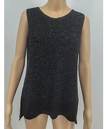 Lafayette 148 New York Sleeveless, Black Metallic Tunic , Size Medium - $3,600.02 MXN