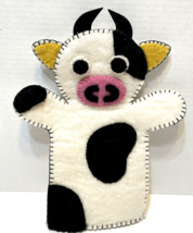 Rare BNB Wool Cow Bull Animal Hand Puppet Multiclor 11.5 in Made in Nepal - $20.52